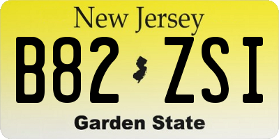 NJ license plate B82ZSI