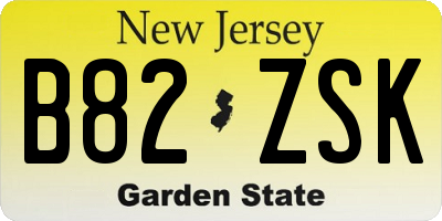 NJ license plate B82ZSK