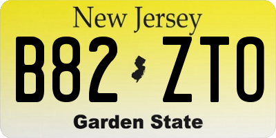 NJ license plate B82ZTO