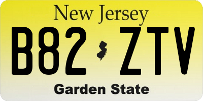 NJ license plate B82ZTV