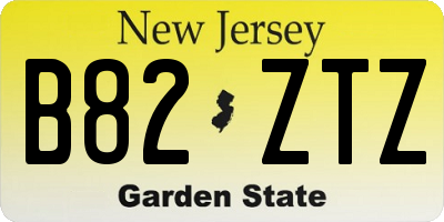 NJ license plate B82ZTZ