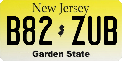 NJ license plate B82ZUB
