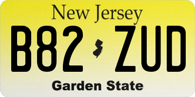 NJ license plate B82ZUD
