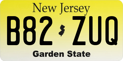 NJ license plate B82ZUQ