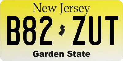 NJ license plate B82ZUT