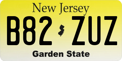 NJ license plate B82ZUZ