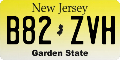 NJ license plate B82ZVH