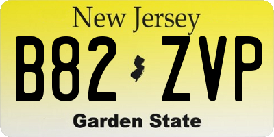 NJ license plate B82ZVP