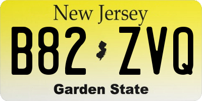 NJ license plate B82ZVQ