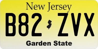 NJ license plate B82ZVX