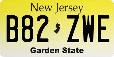 NJ license plate B82ZWE