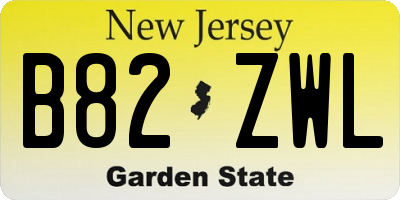 NJ license plate B82ZWL