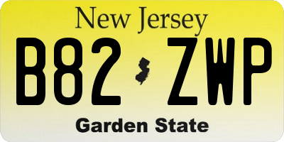 NJ license plate B82ZWP