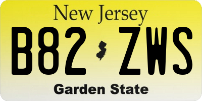NJ license plate B82ZWS