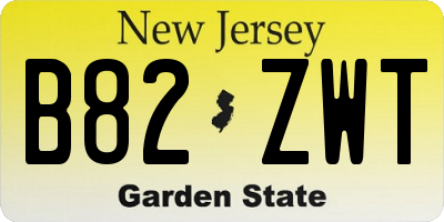 NJ license plate B82ZWT