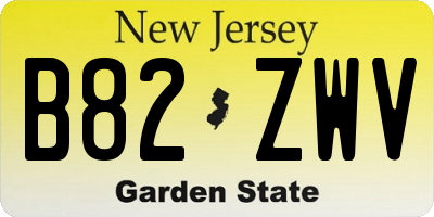 NJ license plate B82ZWV