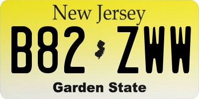 NJ license plate B82ZWW
