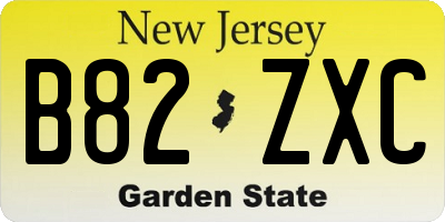 NJ license plate B82ZXC