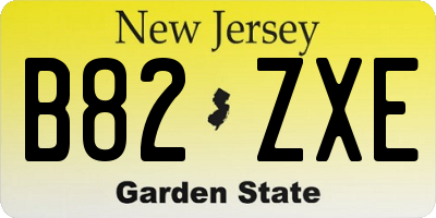 NJ license plate B82ZXE