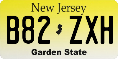 NJ license plate B82ZXH