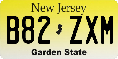 NJ license plate B82ZXM