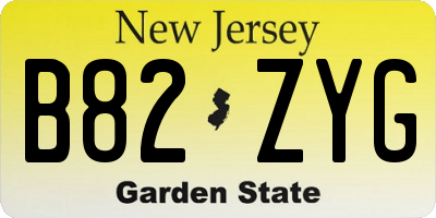 NJ license plate B82ZYG