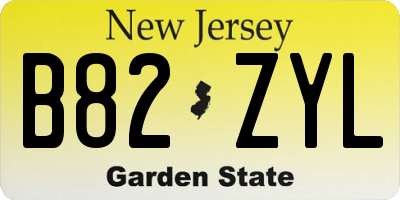NJ license plate B82ZYL