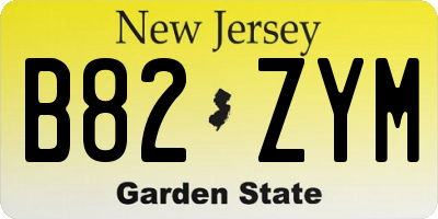 NJ license plate B82ZYM