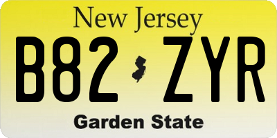 NJ license plate B82ZYR