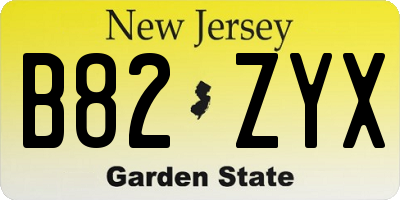 NJ license plate B82ZYX