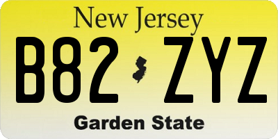 NJ license plate B82ZYZ