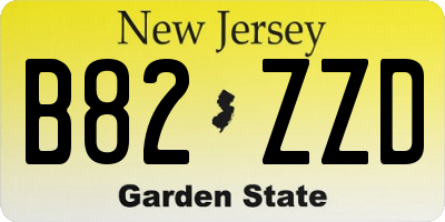 NJ license plate B82ZZD