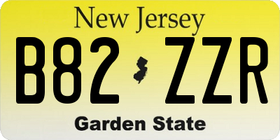NJ license plate B82ZZR