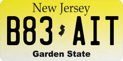 NJ license plate B83AIT