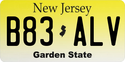 NJ license plate B83ALV