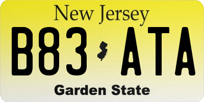 NJ license plate B83ATA