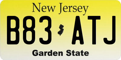 NJ license plate B83ATJ