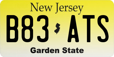 NJ license plate B83ATS