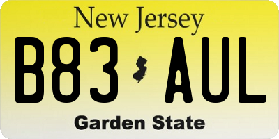 NJ license plate B83AUL