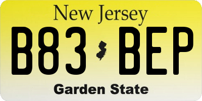 NJ license plate B83BEP