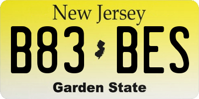 NJ license plate B83BES
