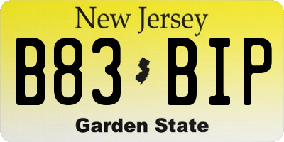 NJ license plate B83BIP