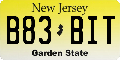 NJ license plate B83BIT
