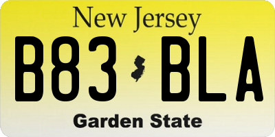 NJ license plate B83BLA
