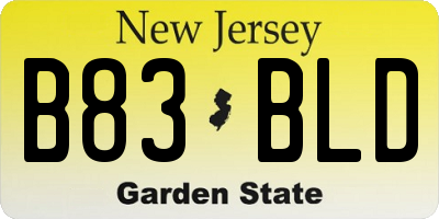 NJ license plate B83BLD