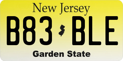 NJ license plate B83BLE