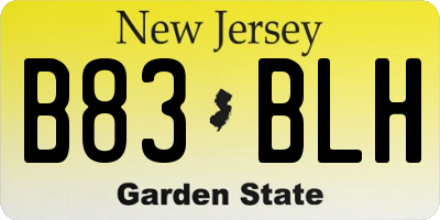 NJ license plate B83BLH
