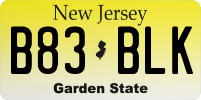 NJ license plate B83BLK