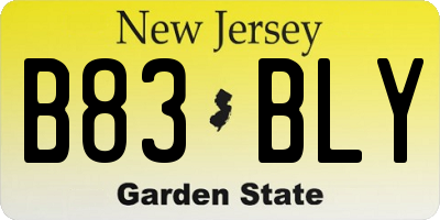 NJ license plate B83BLY