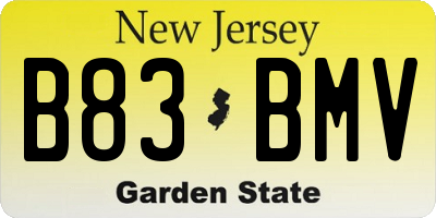 NJ license plate B83BMV